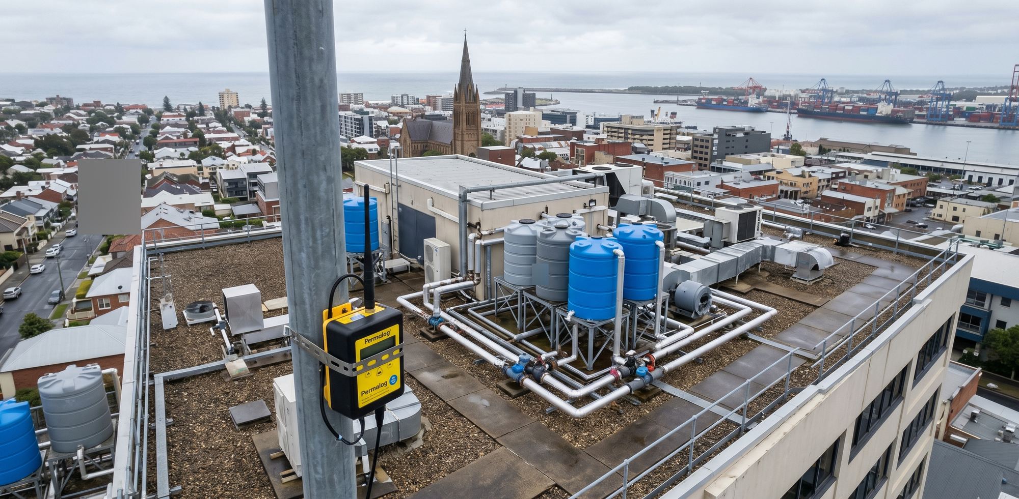 Water meter infrastructure and pipework for commercial building water management